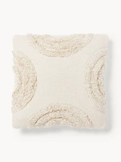 Hot Funda de cojín con adornos empenachados Yara Mantas|Cojines Decorativos