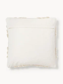 Hot Funda de cojín con adornos empenachados Yara Mantas|Cojines Decorativos