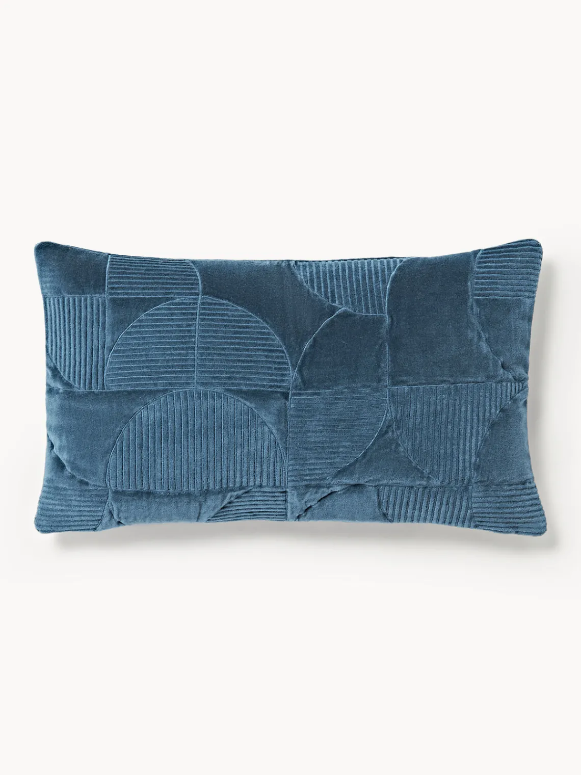 Cojines Decorativos|Mantas>Westwing Collection Funda de cojín con estampado geométrico Verina Azul oscuro