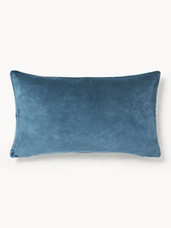 Cojines Decorativos|Mantas>Westwing Collection Funda de cojín con estampado geométrico Verina Azul oscuro