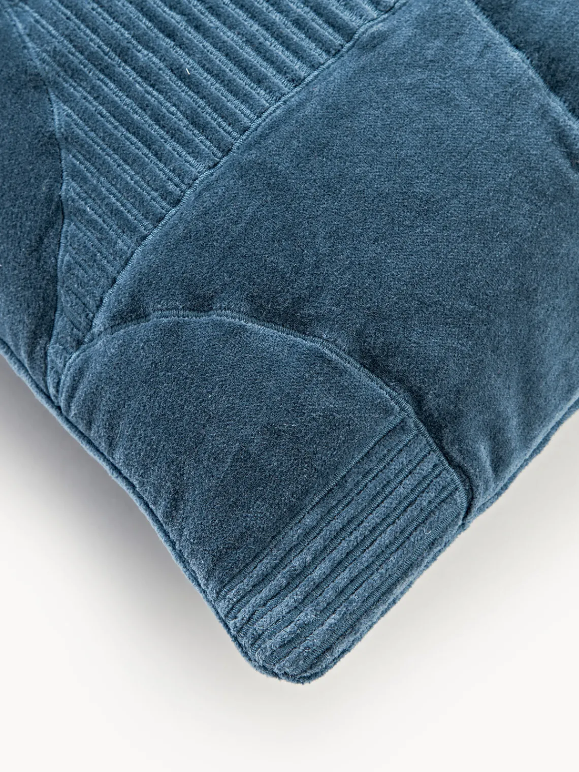 Cojines Decorativos|Mantas>Westwing Collection Funda de cojín con estampado geométrico Verina Azul oscuro