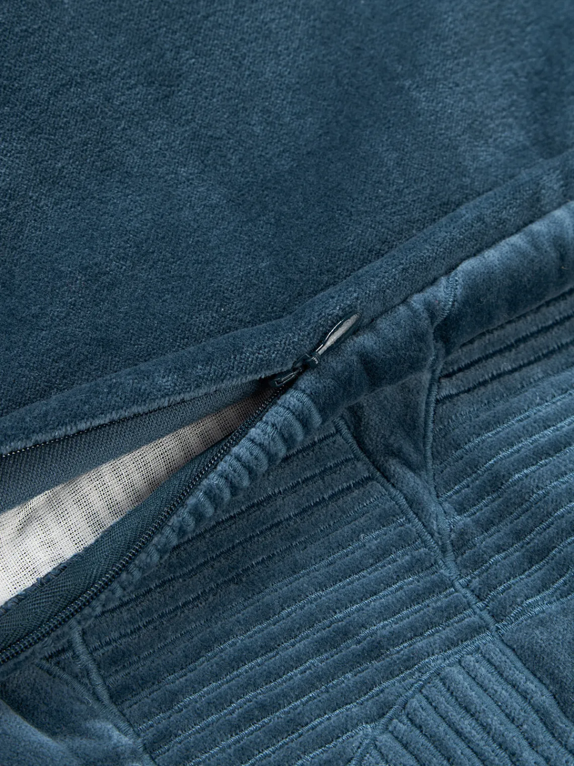 Cojines Decorativos|Mantas>Westwing Collection Funda de cojín con estampado geométrico Verina Azul oscuro