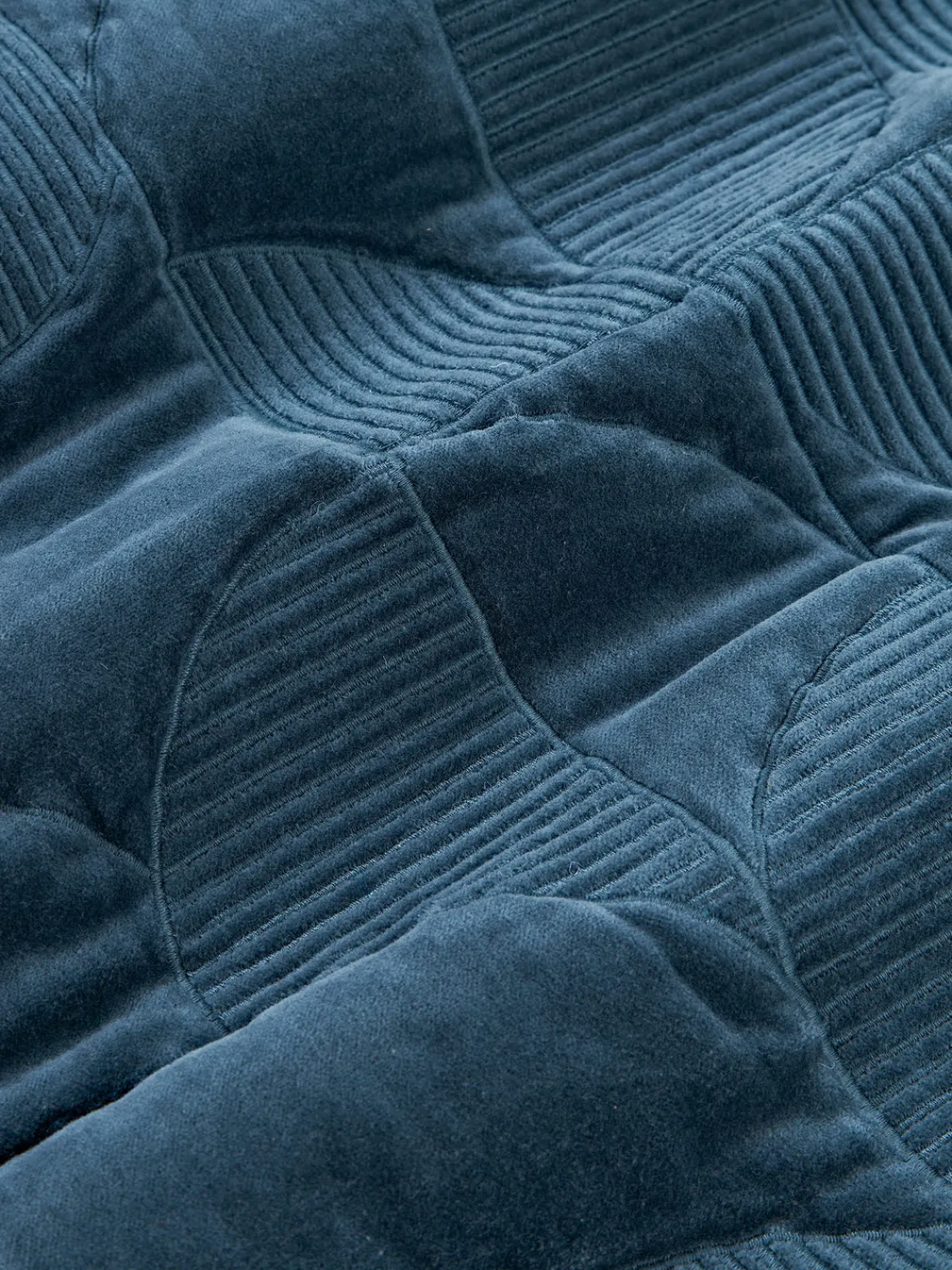 Cojines Decorativos|Mantas>Westwing Collection Funda de cojín con estampado geométrico Verina Azul oscuro