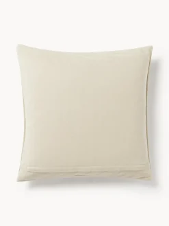 Cojines Decorativos|Mantas>Westwing Collection Funda de cojín con estampado abstracto Flick Amarillo mostaza, blanco crema