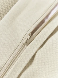 Cojines Decorativos|Mantas></noscript>Westwing Collection Funda de cojín con estampado abstracto Flick Amarillo mostaza, blanco crema