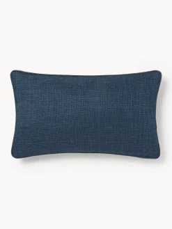 Cojines Decorativos|Mantas>Westwing Collection Funda de cojín con ribete Aya Azul oscuro