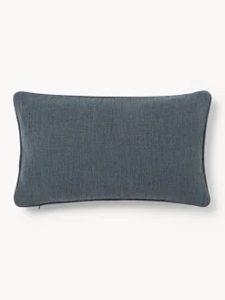 Cojines Decorativos|Mantas>Westwing Collection Funda de cojín con ribete Aya Azul oscuro