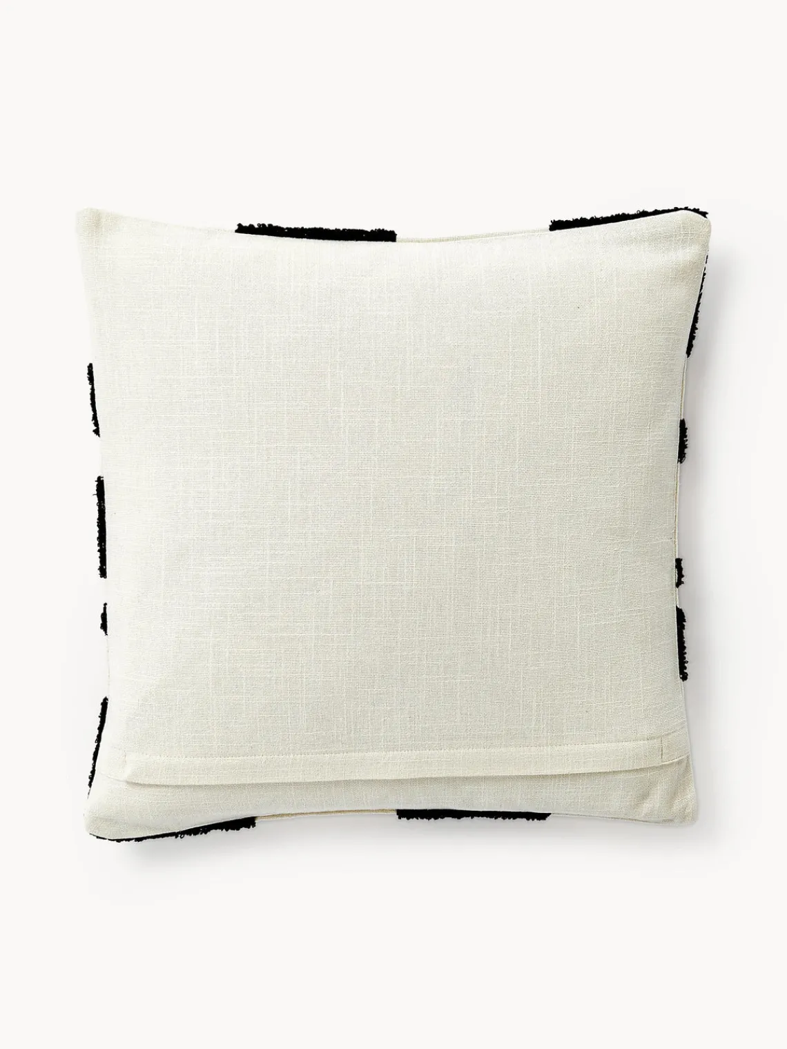 Cojines Decorativos|Mantas>Westwing Collection Funda de cojín con tejido a cuadros Scout Off White, negro