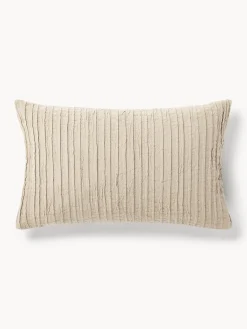 Cojines Decorativos|Cojines Decorativos>Westwing Collection Funda de cojín de algodón con plisado Artemis Beige