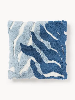 New Funda de cojín de algodón capitoné de motivo vegetal Sela Mantas|Cojines Decorativos