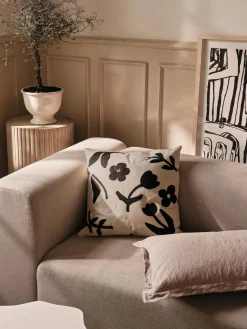 New Funda de cojín de algodón con motivo floral Rosita Cojines Decorativos|Mantas