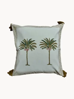 Funda de cojín de algodón pintada a mano Tropical Cojines Decorativos|Mantas