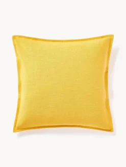 Mantas|Cojines Decorativos>Westwing Collection Funda de cojín de algodón Vicky Amarillo sol