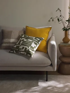 Mantas|Cojines Decorativos>Westwing Collection Funda de cojín de algodón Vicky Amarillo sol