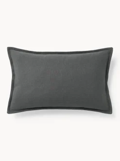 Cojines Decorativos|Cojines Decorativos>Westwing Collection Funda de cojín de algodón Vicky Gris oscuro