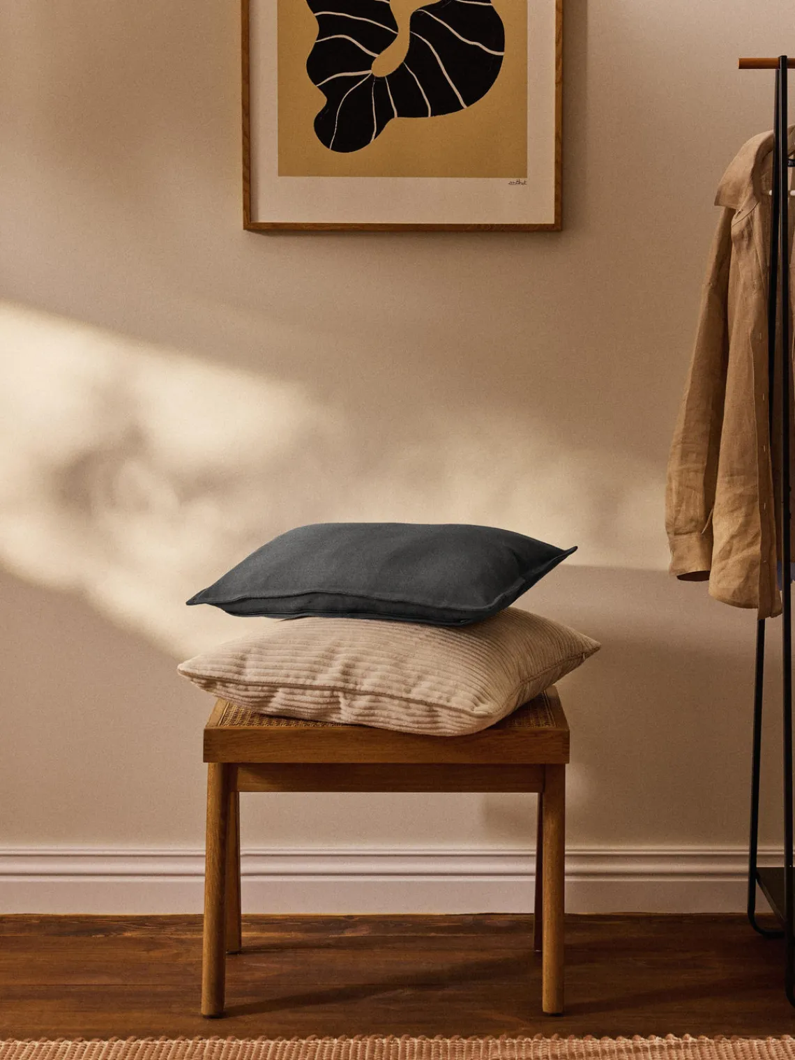 Cojines Decorativos|Cojines Decorativos>Westwing Collection Funda de cojín de algodón Vicky Gris oscuro