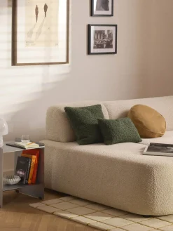 Mantas|Cojines Decorativos>Westwing Collection Funda de cojín de borreguillo Dotty Verde oscuro