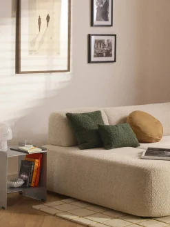 Mantas|Cojines Decorativos>Westwing Collection Funda de cojín de borreguillo Dotty Verde oscuro