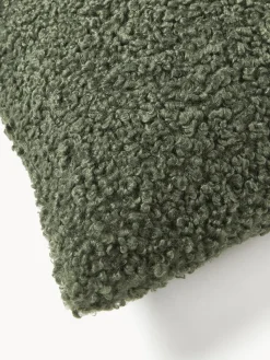 Mantas|Cojines Decorativos></noscript>Westwing Collection Funda de cojín de borreguillo Dotty Verde oscuro