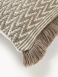 Sale Funda de cojín de exterior con tejido estampado y flecos Suria Cojines De Exterior|Cojines Decorativos