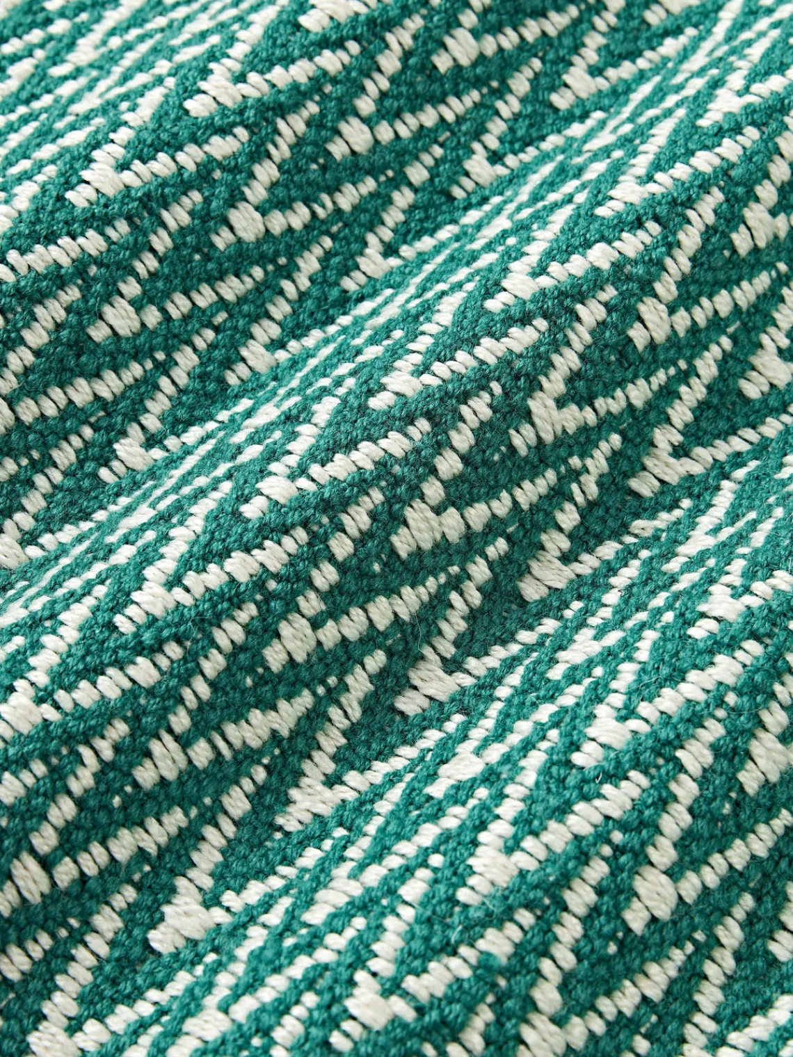 Mantas|Cojines De Exterior>Westwing Collection Funda de cojín de exterior con tejido estampado y flecos Suria Verde turquesa, blanco Off White