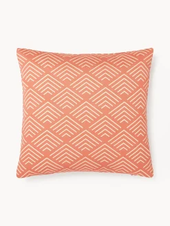 Mantas|Cojines De Exterior>Westwing Collection Funda de cojín de exteriro con estampado gráfico Milano Naranja, amarillo claro