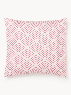 Cojines De Exterior|Cojines Decorativos>Westwing Collection Funda de cojín de exteriro con estampado gráfico Milano Rojo coral, beige claro