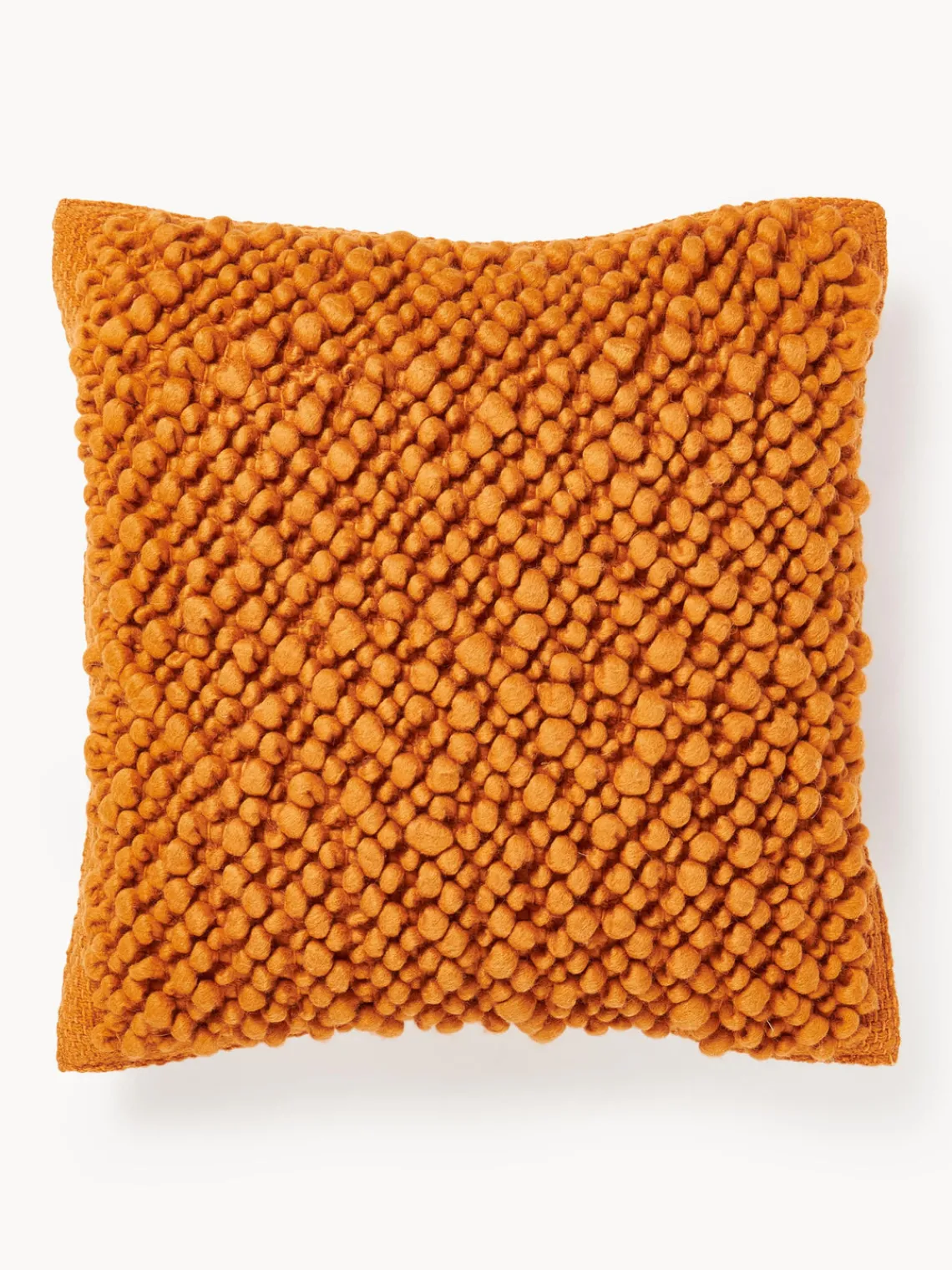 Cojines Decorativos|Mantas>Westwing Collection Funda de cojín de lana Loca Naranja, blanco crema