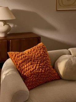 Cojines Decorativos|Mantas>Westwing Collection Funda de cojín de lana Loca Naranja, blanco crema