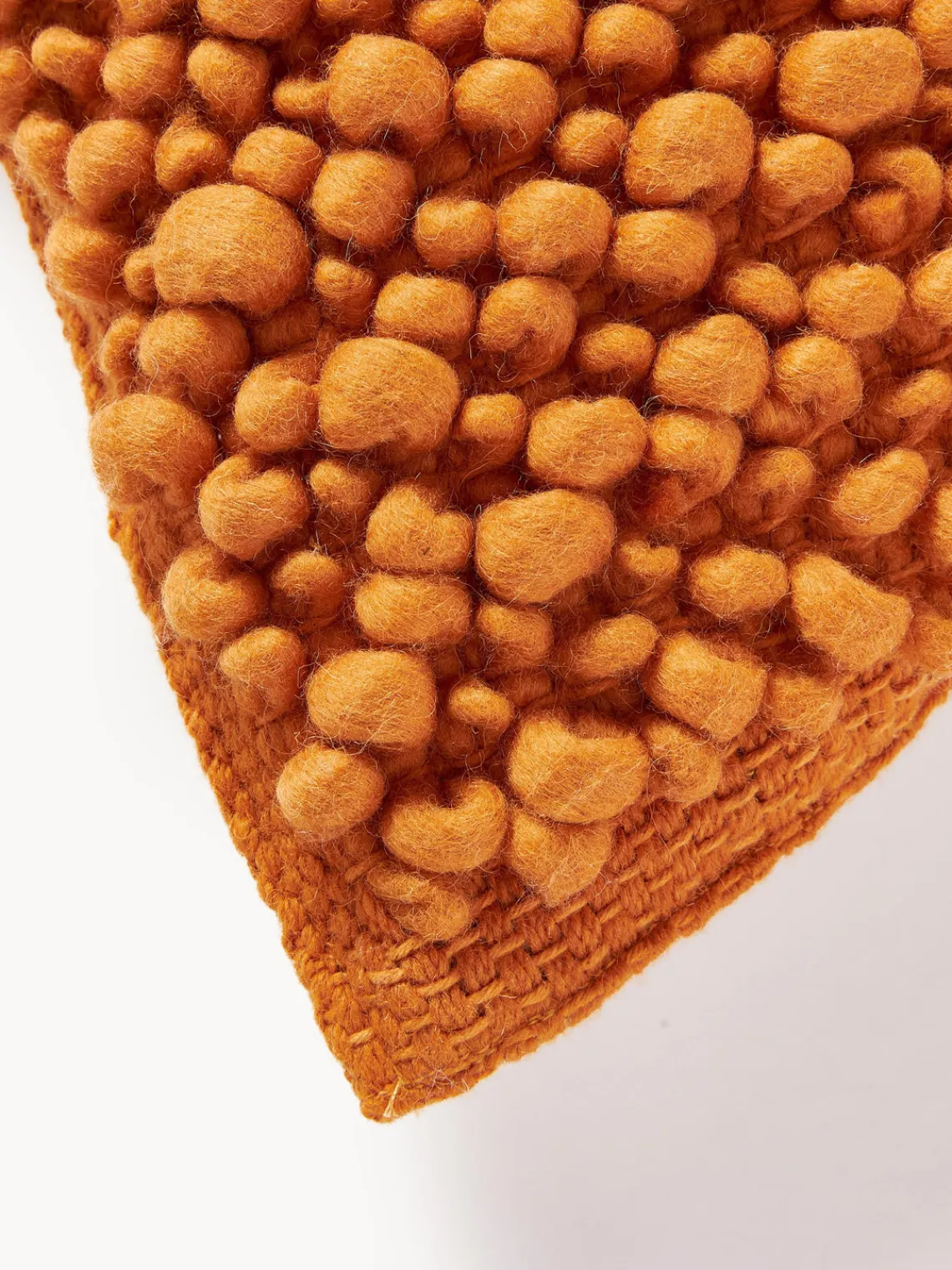 Cojines Decorativos|Mantas>Westwing Collection Funda de cojín de lana Loca Naranja, blanco crema