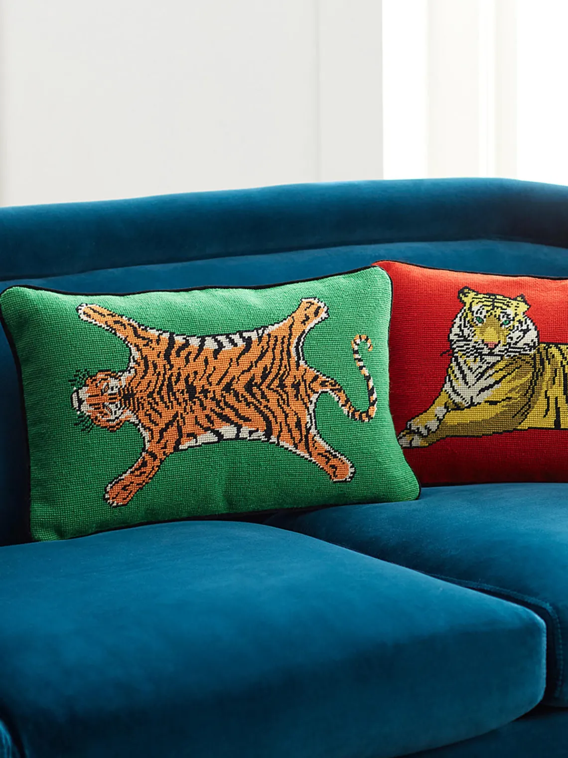 Cojines Decorativos|Mantas>Jonathan Adler Funda de cojín de lana Tiger