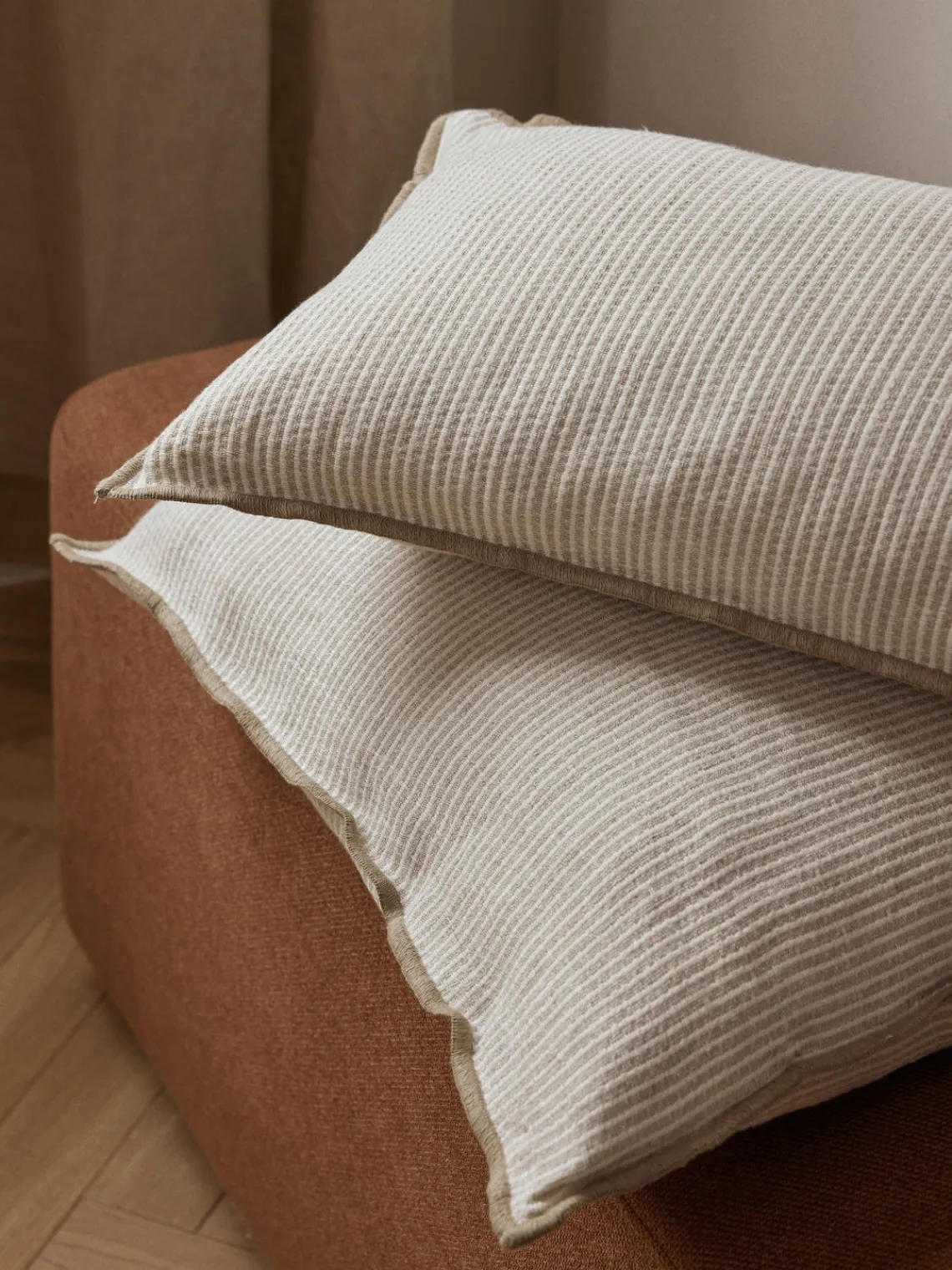 Cojines Decorativos|Mantas>Westwing Collection Funda de cojín de lino Blaine Tonos beige