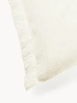 Hot Funda de cojín de lino con flecos Luana Mantas|Cojines Decorativos