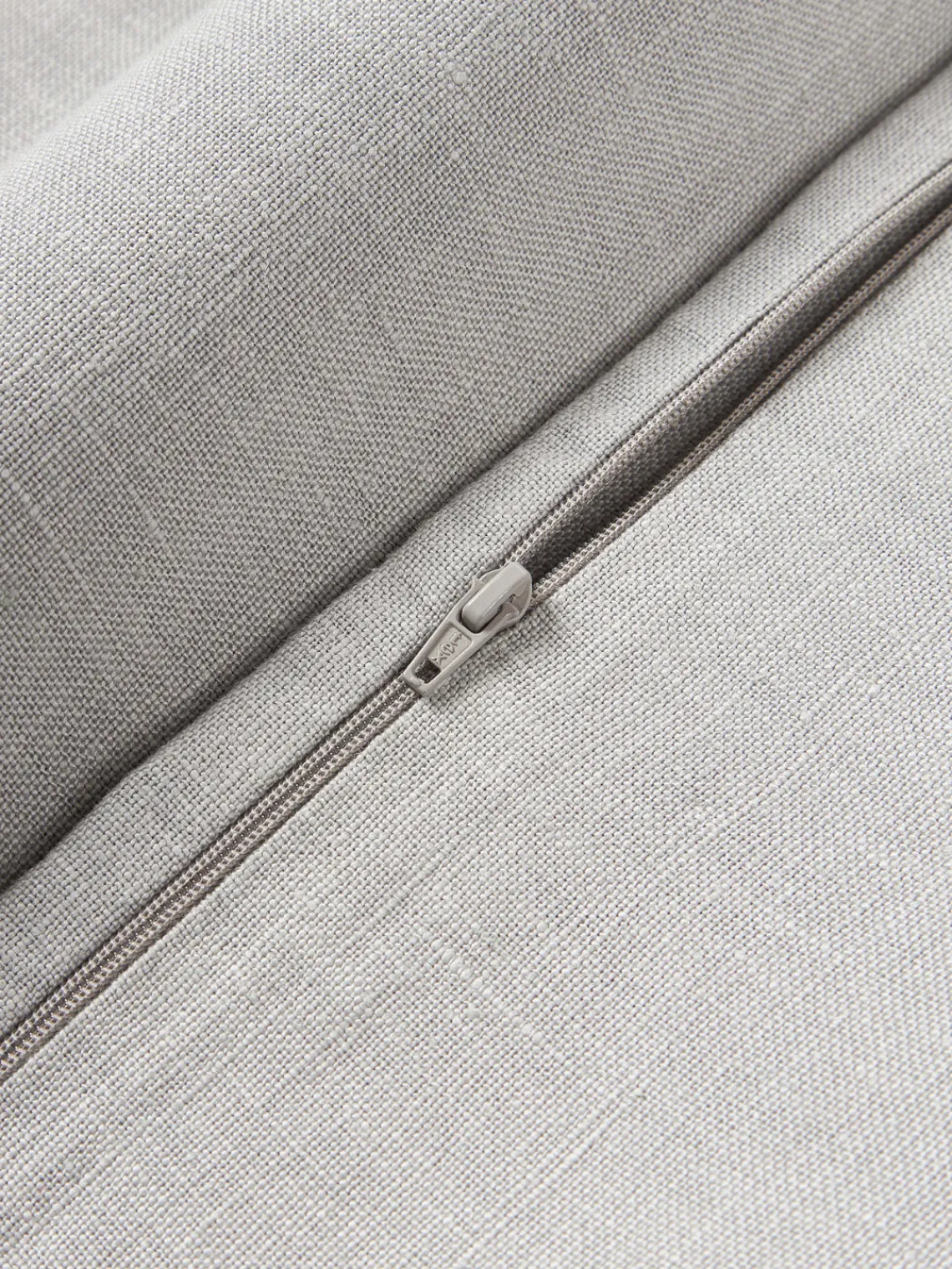 Cojines Decorativos|Cojines Decorativos>Westwing Collection Funda de cojín de lino con flecos Luana Gris claro