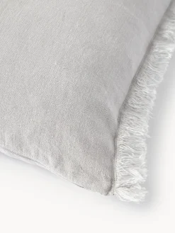 New Funda de cojín de lino con flecos Luana Mantas|Cojines Decorativos