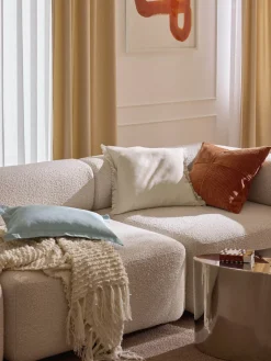 New Funda de cojín de lino con flecos Luana Mantas|Cojines Decorativos