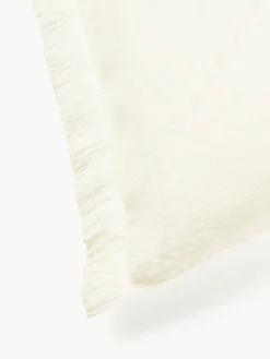 Clearance Funda de cojín de lino con flecos Luana Mantas|Cojines Decorativos