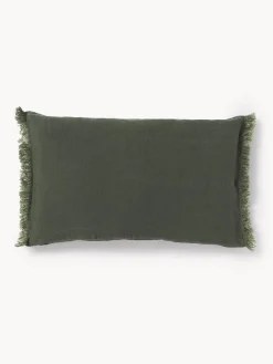 Best Funda de cojín de lino con flecos Luana Mantas|Cojines Decorativos