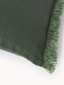 Best Funda de cojín de lino con flecos Luana Mantas|Cojines Decorativos