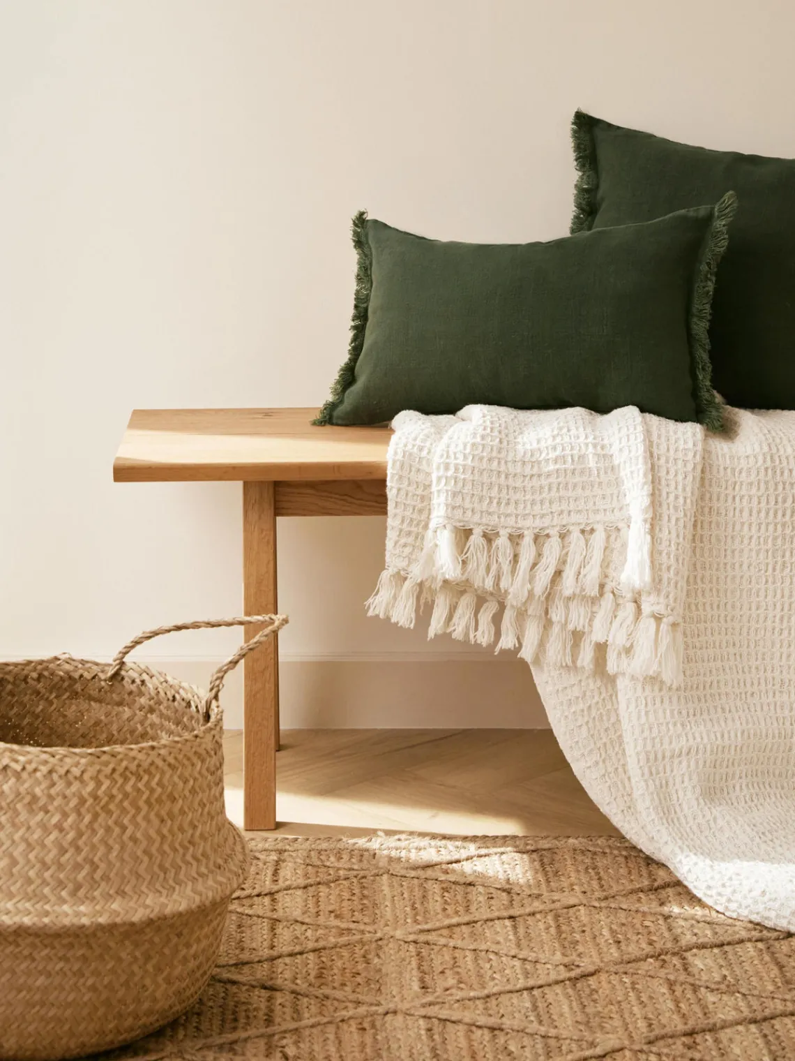 Best Funda de cojín de lino con flecos Luana Mantas|Cojines Decorativos