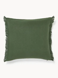 Discount Funda de cojín de lino con flecos Luana Cojines Decorativos|Mantas