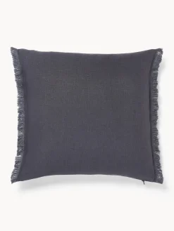 New Funda de cojín de lino con flecos Luana Cojines Decorativos|Cojines Decorativos