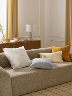 Online Funda de cojín de lino con flecos Luana Cojines Decorativos|Mantas