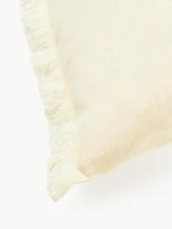 Online Funda de cojín de lino con flecos Luana Cojines Decorativos|Mantas