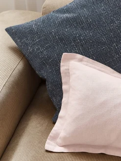 Funda de cojín de lino con dobladillo elevado Taryn Cojines Decorativos|Mantas