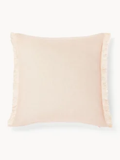 Clearance Funda de cojín de lino con flecos Luana Cojines Decorativos|Mantas