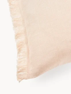 Clearance Funda de cojín de lino con flecos Luana Cojines Decorativos|Mantas