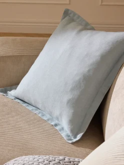 Clearance Funda de cojín de lino con dobladillo elevado Taryn Cojines Decorativos|Mantas