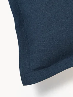 Cojines Decorativos|Mantas></noscript>Westwing Collection Funda de cojín de lino con dobladillo elevado Taryn Azul oscuro