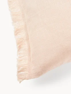Funda de cojín de lino con flecos Luana Mantas|Cojines Decorativos
